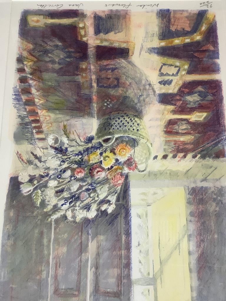 Niamh Collins (1956-), two oils on paper, View from Port, Agra, signed and dated 1990, 52 x 71cm and 'Wright Valley', signed and dated '91, 51 x 70cm